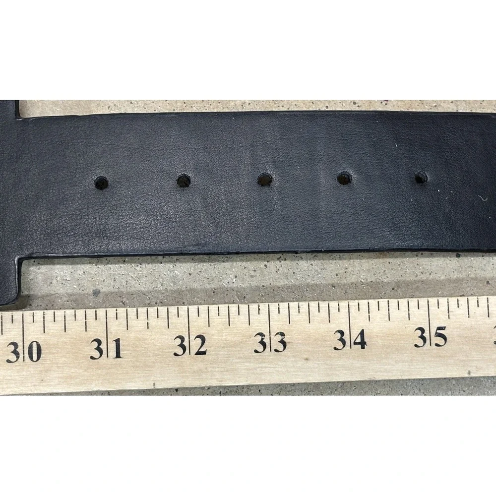 The W By Worth Collection Laser Cut Leather Belt Women's Medium Black Extra Wide